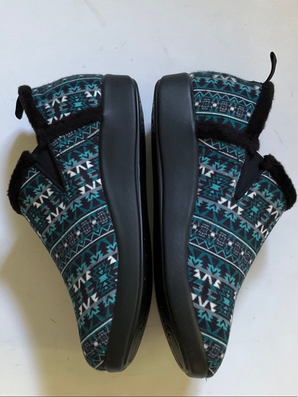 Alegria Women’s Shoes Teal and Black Patterned Slip-On Clogs Slippers size 9 - Picture 6 of 11
